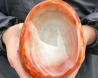 Natural carnelian jasper flame quartz Crystal ashtray specimen  healing random 1pc