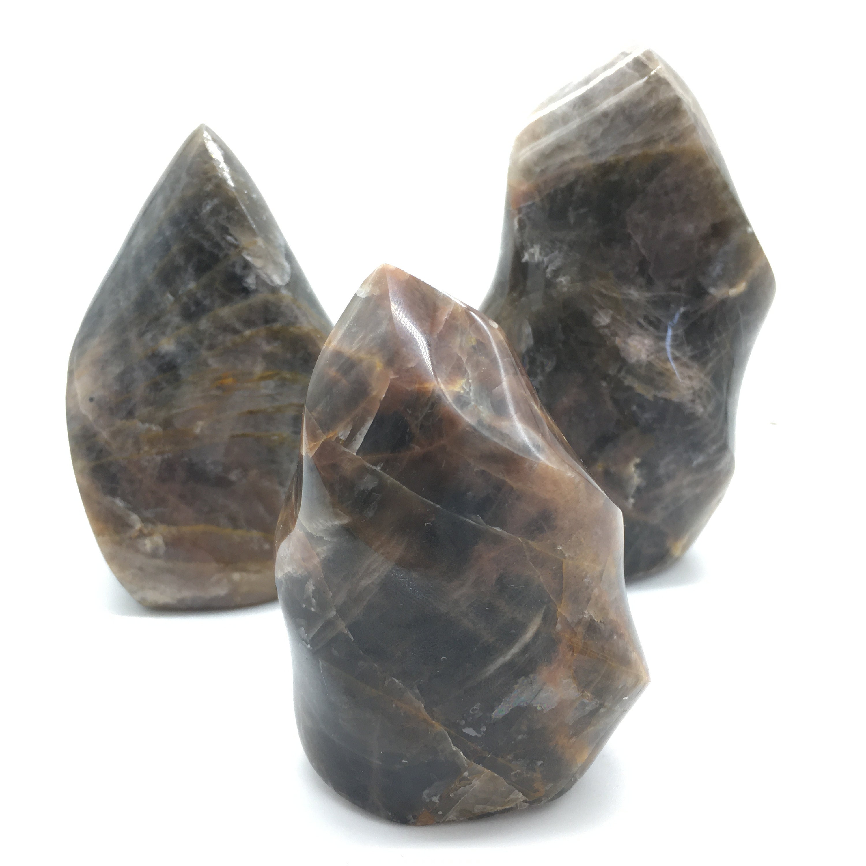 Natural black moonstone quartz crystal flame quartz crystal Etsy