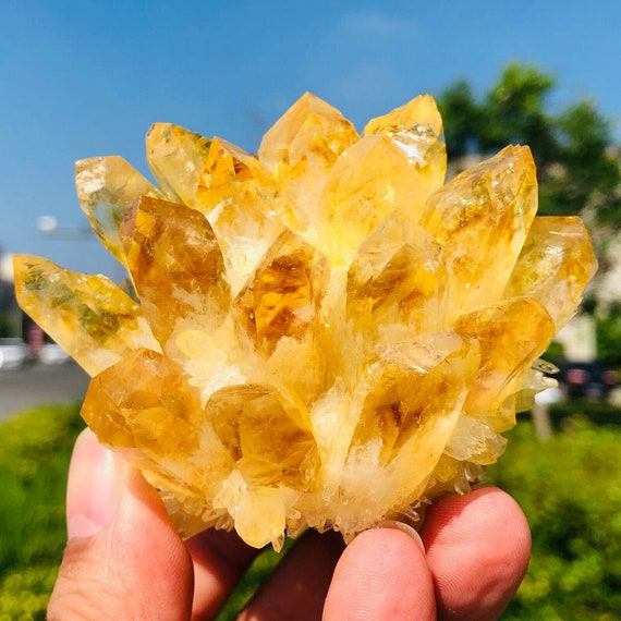 Crystal Cluster/yellow Quartz Cluster Crystal/yellow Quartz Etsy