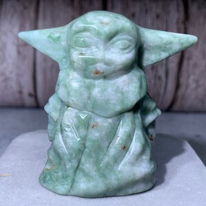 2.5''+ Natural green jade,crystal carving,crystal yoda,crystal skull,crystal gifts,home decoration,crystal healing