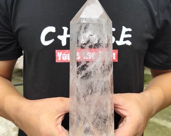 Natural clear quartz crystal obelisk wand point healing random 1pc