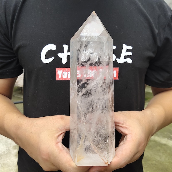 Natürlicher Bergkristall Kristall Obelisk Zauberstab Punkt Heilung zufällig 1stk