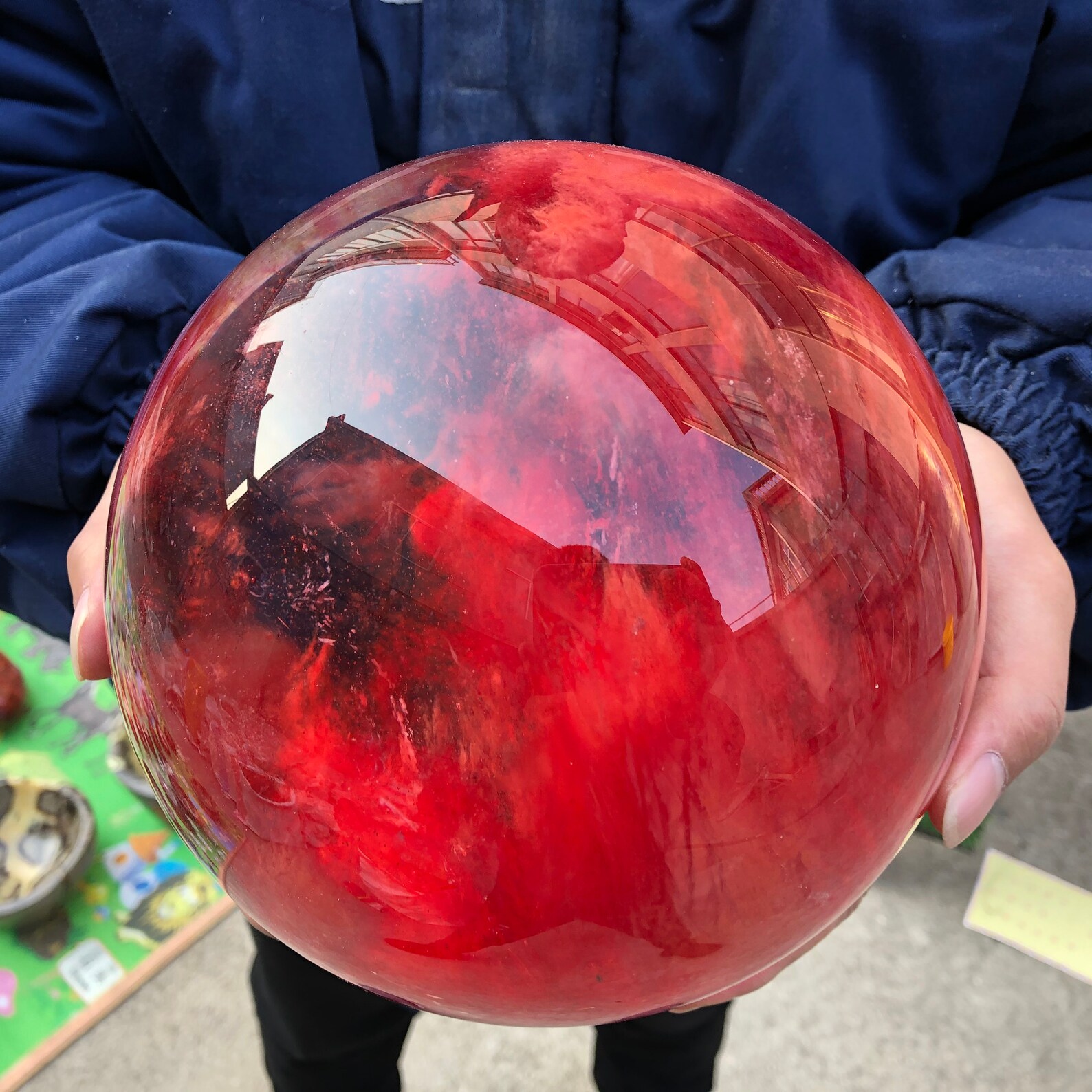 Red Melting Stone Quartz Crystal Sphere Crystal Ball Magic Etsy