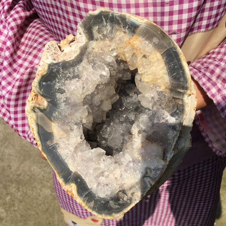 9.3LB Natural agate geode quartz crystal geode crystal specimen crystal gift shops cluster quartz crystal healing B168