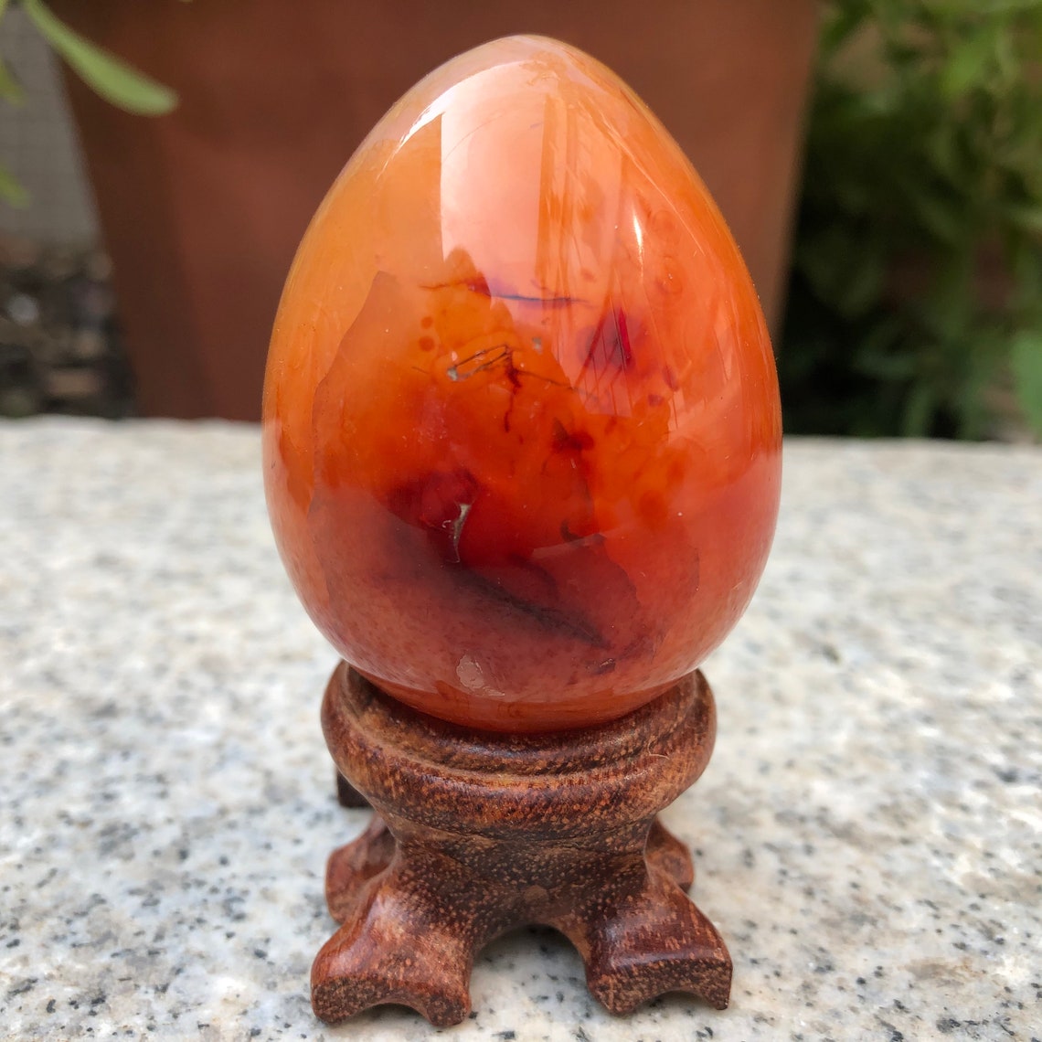 Natural carnelian dragon egg quartz crystal egg reiki healing Etsy