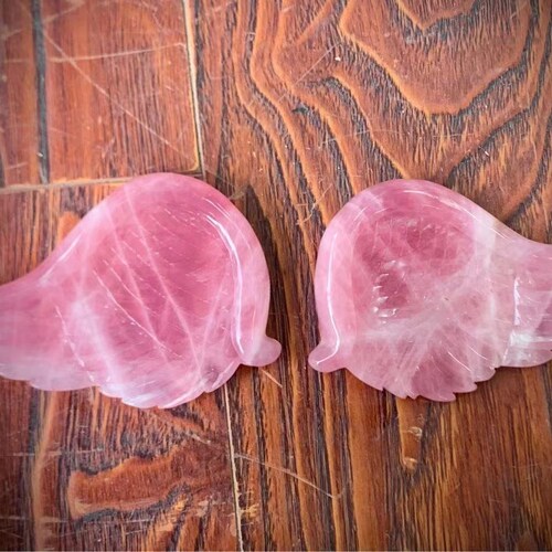 Natural Pink Rose Quartz shops Crystal Hand Carved Angel Wing Quartz Crystal Specimens 1pc