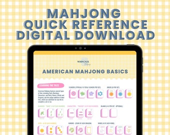 Quick Visual Reference Guide to American Mahjong for Beginners: How to Play, Tiles, Strategies, Hosting Tips + Cocktails! (Digital PDF 2025)