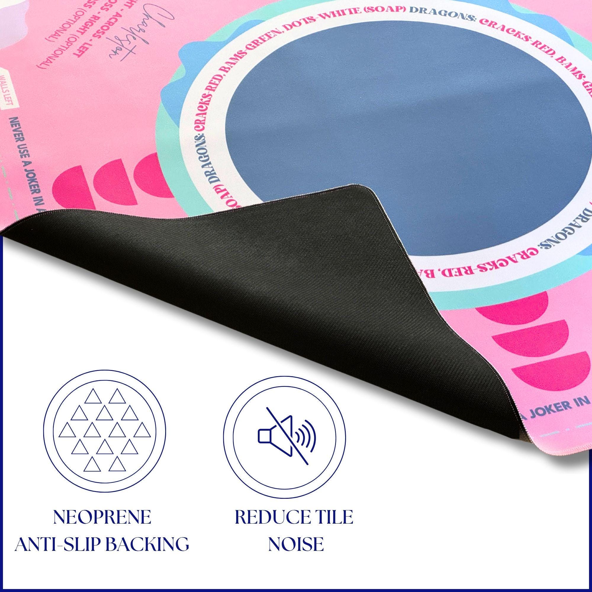 Qiuruoo 2025 Non-Slip Mahjong TSF6 Mat, Quiet Noise Reduction Mahjong Mat For Table Thickened Table Cover For Poker Tile Board Games Pink