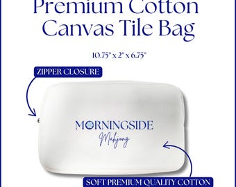 Cotton Canvas Mahjong Cotton Zippered Travel Tile Bag (Pre-Order October 20th)