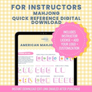 INSTRUCTOR LICENSE*** Quick Visual Reference Guide to American Mahjong for Beginners: How to Play, Tiles, Strategies (Updated for 2025)