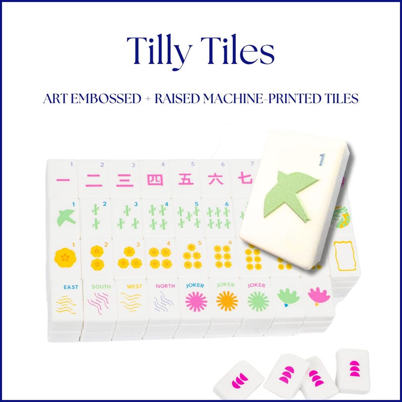 Tilly Tiles - Präglad konst Mahjong-plattset - Modern + Ljus kollektion bild 1
