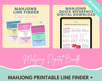 DIGITAL BUNDLE: Quick Visual Reference Guide to American Mahjong for Beginners + Line Finder Printable Download (2025 Digital Downloads)