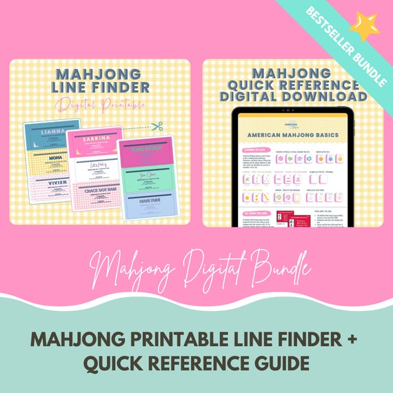 Mahjong Line Finder & Quick Reference Guide Bundle - Digital Download