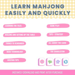 Quick Visual Reference Guide to American Mahjong for Beginners: How to Play, Tiles, Strategies, Hosting Tips + Cocktails! (Digital PDF) image 5