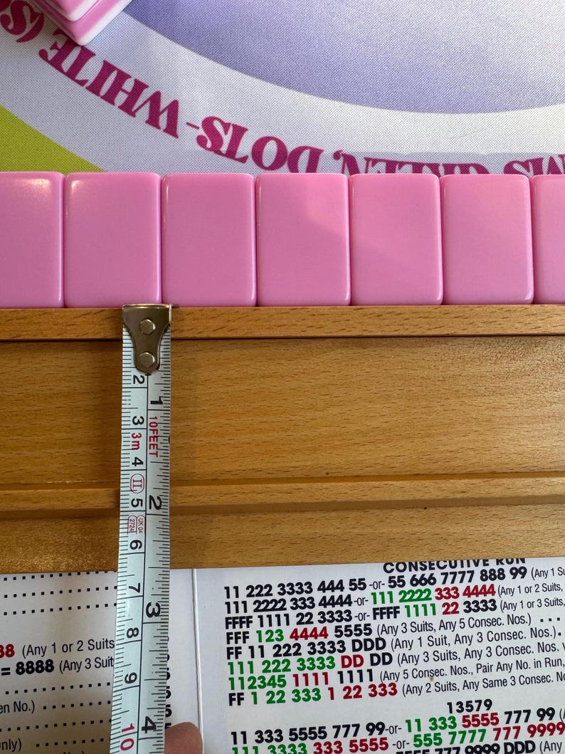Natural Wood Mahjong Magnetic Racks - Set of 4 – 20 Inches Long w/ Magnetic Detachable Pushers image 11