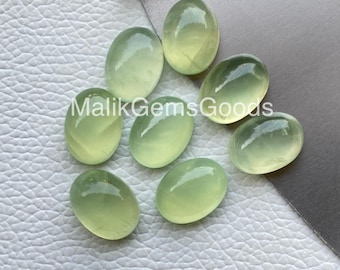 Natural Prehnite Cabochon: Oval Green Gemstone, 8x6 to 20x15 MM