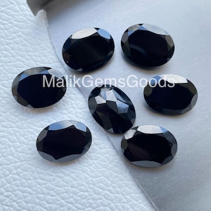 Black Onyx Oval Cut Top Quality Natural Black Onyx Faceted 6×4 MM to 20×15 MM Black Onyx Oval Gemstone For Making Jewellery