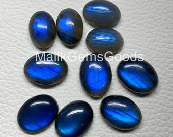 Natural Labradorite Oval Cabochon: Jewelry Making Gemstone (8x6 MM to 20x15 MM)