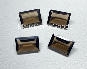 Faceted Smoky Quartz Gemstone: Rectangle Cut, Jewelry Making (10x8 to 20x15 MM)