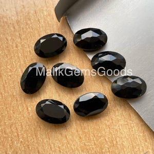 Black Onyx Oval Rose Cut Top Quality Natural Black Onyx Faceted 8×6 MM to 20×15 MM Black Onyx Oval Gemstone For Making Jewellery