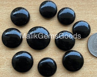 Cabochão redondo de ônix preto: gema solta de 6 a 20 mm para confecção de joias.