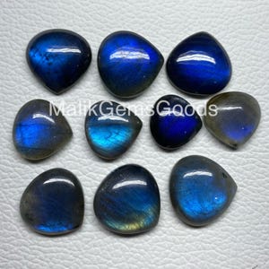 Labradorite Heart Cabochon Top Natural Labradorite Cabochon 6 MM to 15 MM Labradorite Heart Gemstone For Making Jewellery