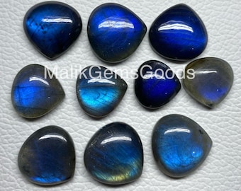 Natural Labradorite Heart Cabochon: 6-15mm Gemstone for Jewelry Making