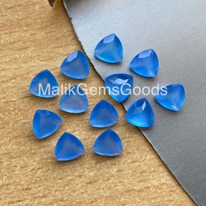 Faceted Blue Chalcedony Gemstone: Round Cut, Jewelry Making (6-20 MM, 10 Pcs.)