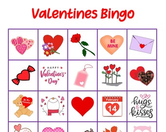 VALENTINE BINGO GAME comes with 16 cards and instructions for different variations to play.