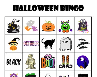 HALLOWEEN BINGO GAME - Includes 16 cards and uses 36 pictures plus instructions for many ways to play.
