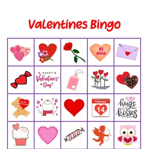 VALENTINE BINGO GAME comes with 16 cards and instructions for different variations to play.