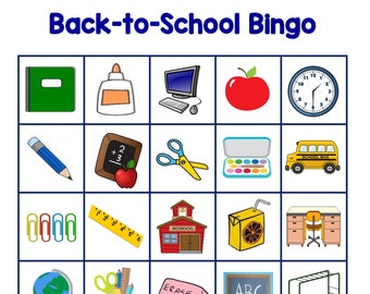 BACK-TO-SCHOOL Bingo Game, with 16 different cards, and instructions on many ways to play!
