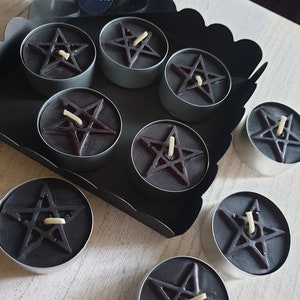 Beeswax Tea Candles - Pentagram handmade