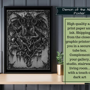 Occult Demon Großes Poster Premium Matt 18x24in 45x60cm Dark Art für Wand Kunstdruck Satanic Ockult Art