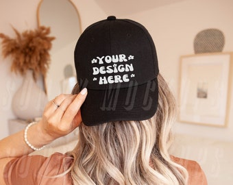 BLACK Baseball Hat Mock-up, Dad Hat Mockup, Black Hat Mockup, Blank Baseball Hat Mockup, Mens Hat Mockup, Black Cap Mockup, Hat Mockup