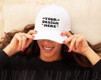 WHITE Baseball Hat Mock-up, Dad Hat Mockup, White Hat Mockup, Blank Baseball Hat Mockup, Mens Hat Mockup, Cap Mockup, Summer Hat Mockup