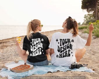 BLACK and WHITE T-shirt Back Mockup, GILDAN 5000 Black T-shirt Mockup, White T-shirt Back Mockup, Gildan 5000 Oversized Back Mockup