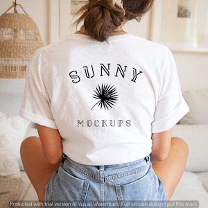 White T-shirt Back Mockup, GILDAN 5000 MODEL T-shirt Mockup, Boho T-shirt Mockup, Gildan Back Model Mockup, Gildan White Back Mockup