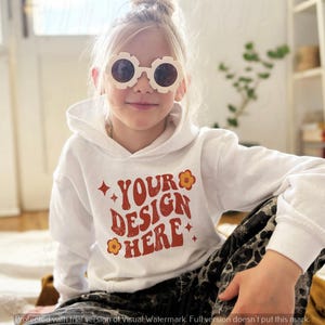 Kids White Hoodie Mockup, Gildan 18500b White Hoodie Mockup, Youth Hoodie Mockup, Child Model Mockup, Kids Model Hoodie Mockup, G185b White