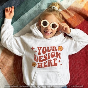Kids White Hoodie Mockup, Gildan 18500b White Hoodie Mockup, Youth Hoodie Mockup, Child Model Mockup, Kids Model Hoodie Mockup, G185b White