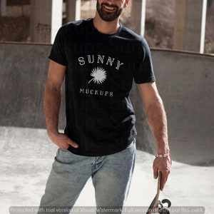 Bella Canvas 3001 Black T-shirt Mockup, Male Model T-shirt Mockup, Men T-shirt Mockup, 3001 Black mockup, Bella Canvas 3001 Mens