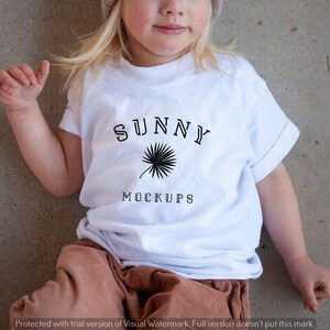Mockup de camiseta infantil, mockup de modelo infantil, mockup de camiseta boho, mockup de camiseta branca infantil, Bella Canvas 3001t, mockup para criança, mockup de modelo infantil