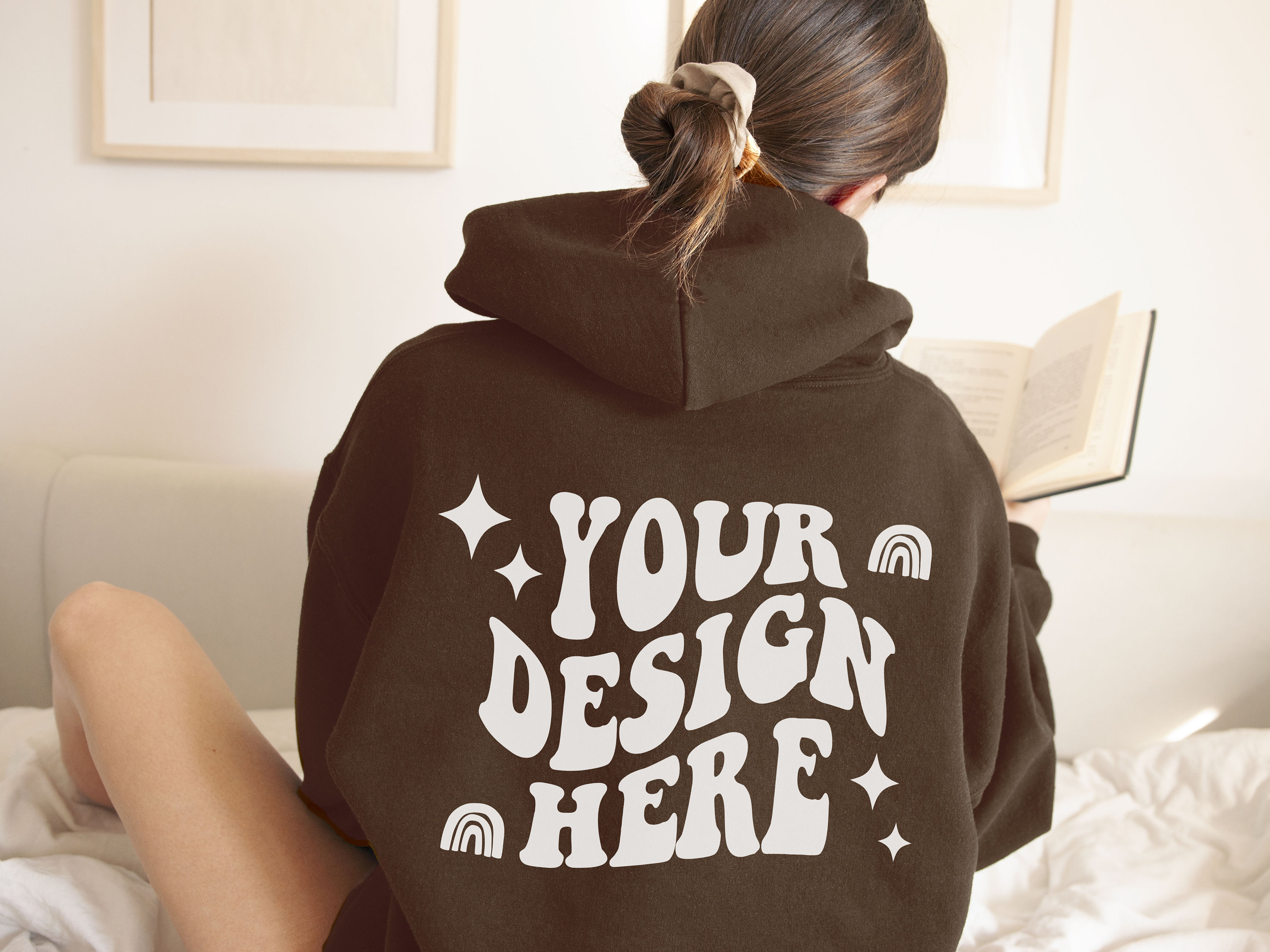 Dark Chocolate Hoodie Back Mockup GILDAN 18500 Hoodie Mockup Etsy