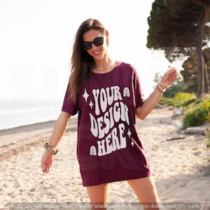 Bella Canvas 3001 Maroon Mockup, MODEL TSHIRT Mockup, Summer T-shirt Mockup, Maroon T-shirt Mockup, Model Mockup, Bella Canvas Model Mockup