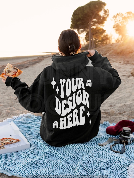 Gildan black hoodie back clearance