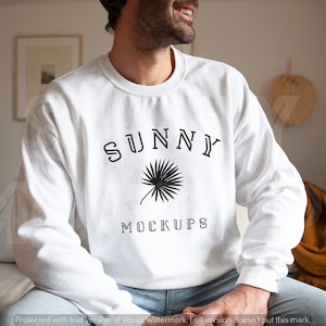 Gildan 18000 Men Mockup | Gildan White Sweatshirt Mockup | Winter Sweatshirt Mockup | Male Model Mockup | Gildan 18000 White  Mockup