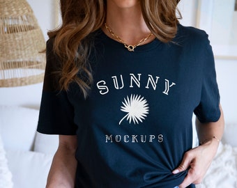 BELLA CANVAS 3001 NAVY, Model Navy T-shirt Mockup, Womens T-shirt Mockup, Boho T-shirt Mockup, Bohemian t-shirt Mockup, Model T-shirt Mockup