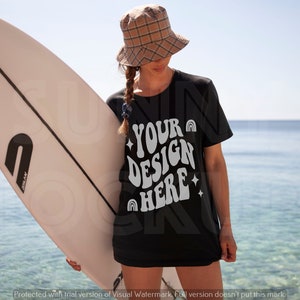 Oversized Black T-shirt Mockup, Bella Canvas 3001 Black Mockup, Model T-shirt Mockup, Oversized Bella Canvas Mockup, 3001 Black Mockup,