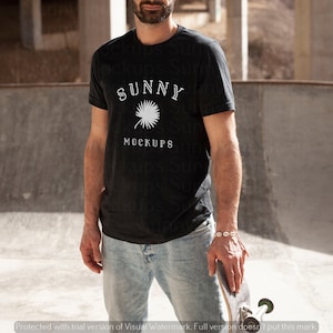 Bella Canvas 3001 Black T-shirt Mockup, Male Model T-shirt Mockup, Men T-shirt Mockup, 3001 Black mockup, Bella Canvas 3001 Mens