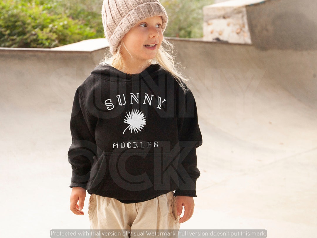 Kids Black Hoodie Mockup Toddler Hoodie Mockup Gildan 18500B Black